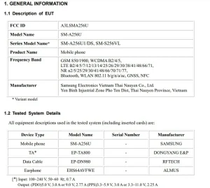 Samsung Galaxy A25 5G FCC Certification